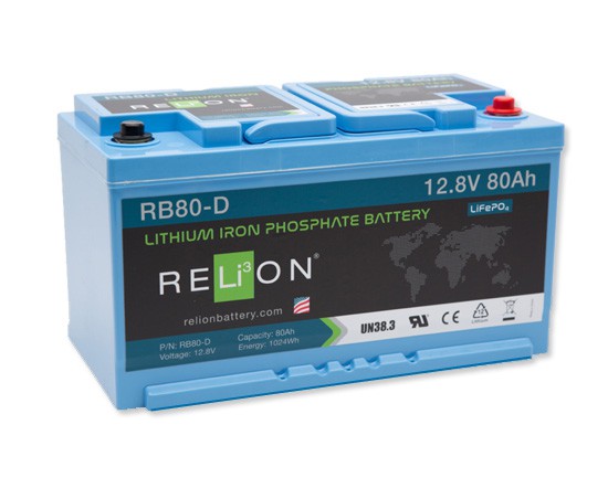 Relion RB80 Lithium Iron Phosphate 12.8V 80Ah Battery - Ameresco Solar
