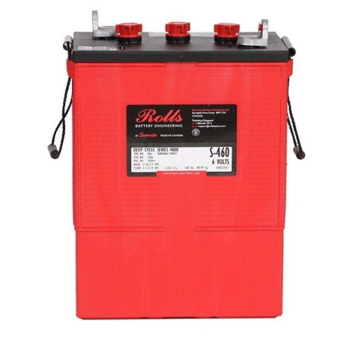 Rolls Battery -S-460, 6 Volt, 4000 Series, 466 Amphour deep cycle flooded