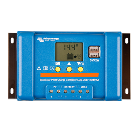 Victron Energy BlueSolar PWM Charge Controller 12/24V 30A - Solar Battery Charger With Load Output